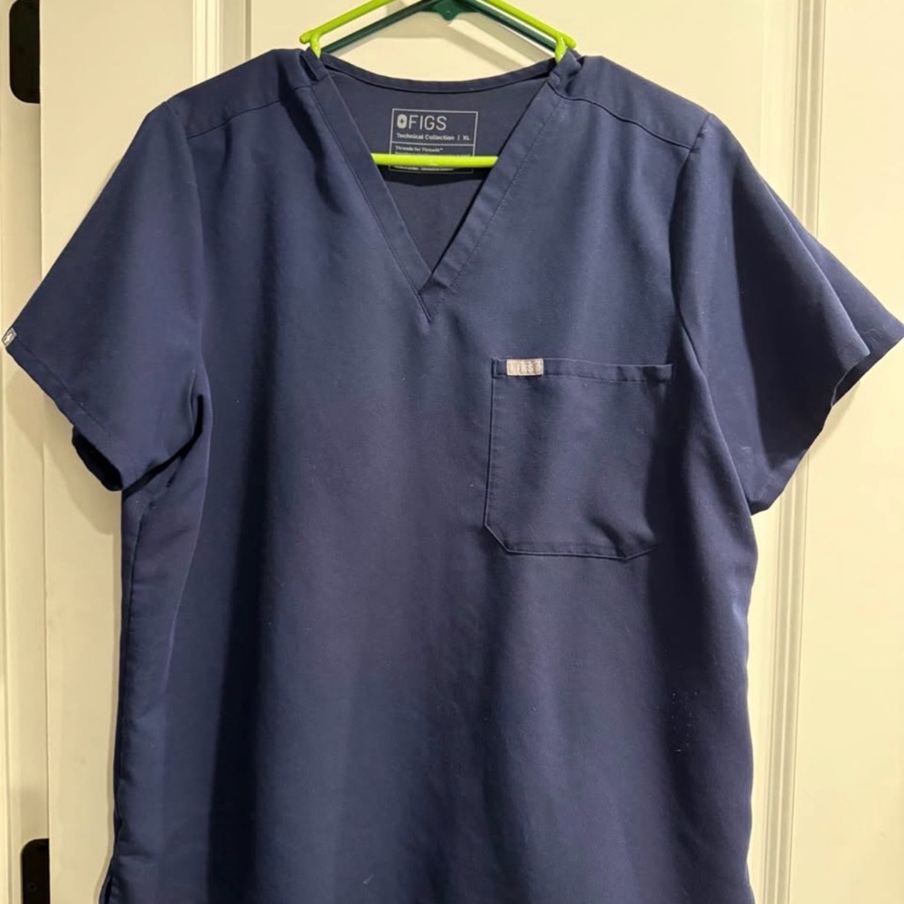 Figs Navy Blue Scrub Top